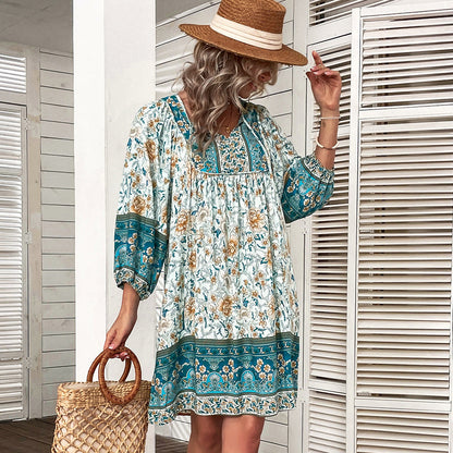 Boho Floral Greta  Summer Dress