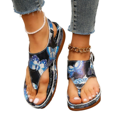 Floral Wedge Sandals by Greta 