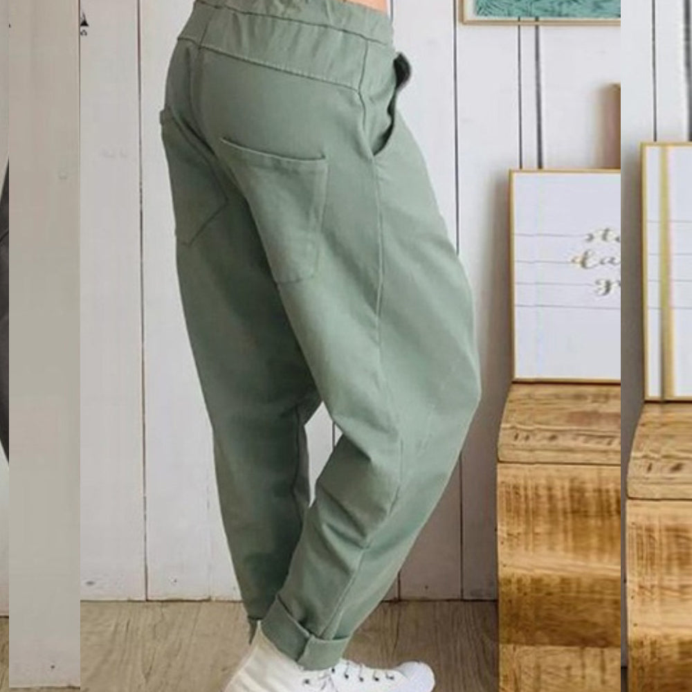 Relaxed Fit Greta  Cotton Harem Pants