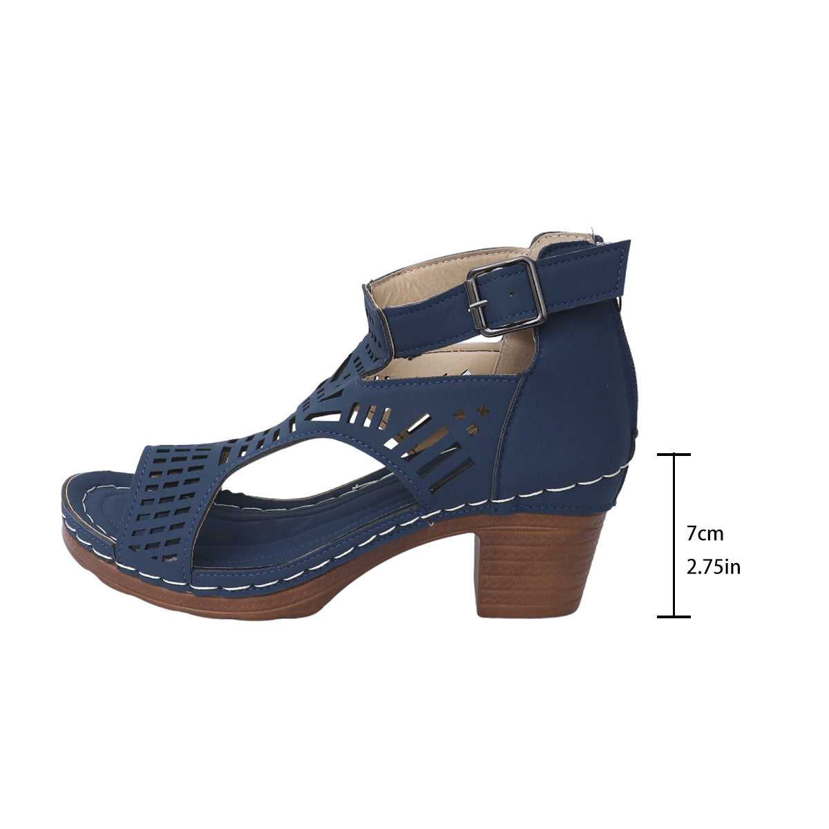 Chic Cutout Greta  Chunky Heel Sandals