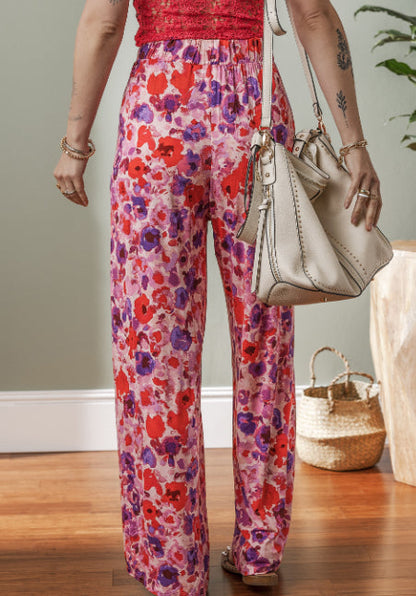 Vibrant Floral High Waist Pants by Greta 