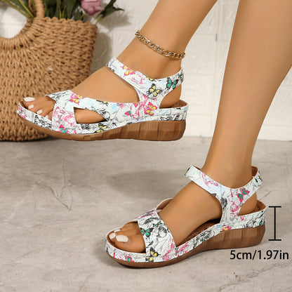 Retro Velcro Platform Sandals by Greta 