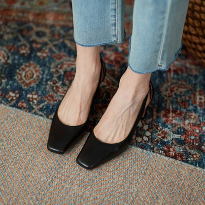 Elegant Block Heel Pumps by Greta 