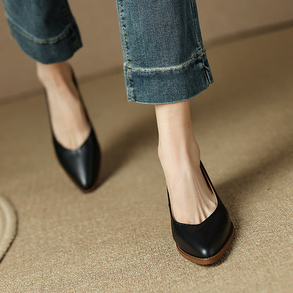 Elegant Sheepskin Low Heels by Greta 