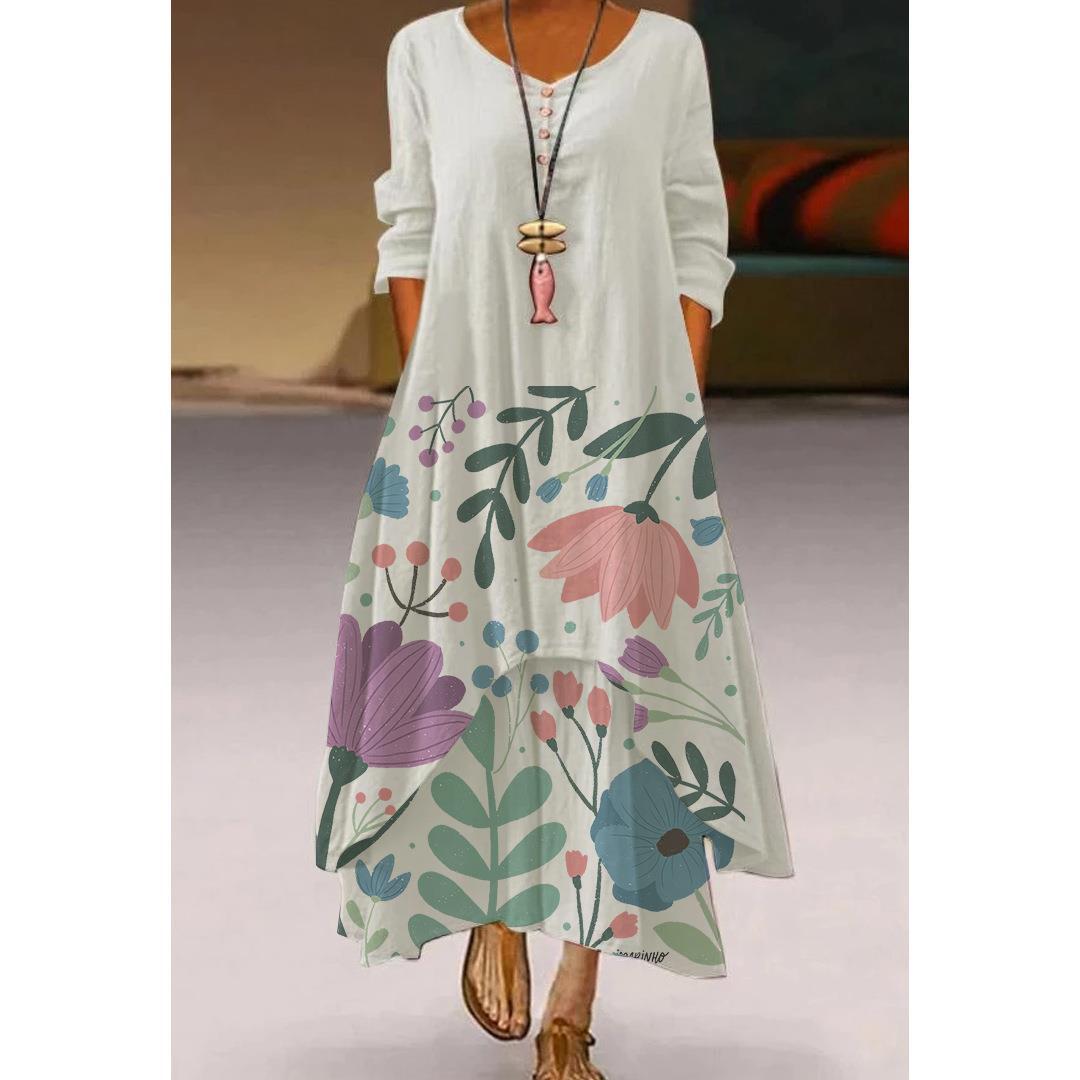 Artistic Floral Swing Dress by Greta 