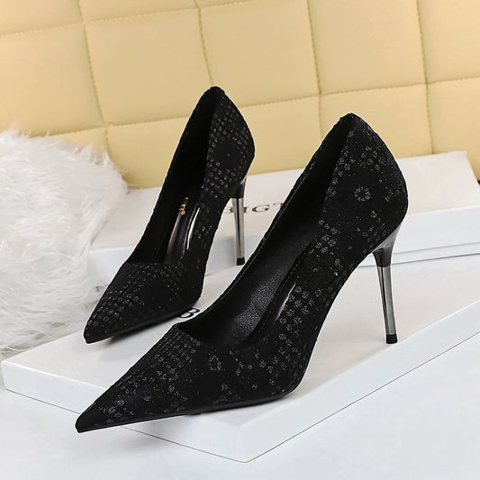 Elegant Sequin Stiletto Heels by Greta 