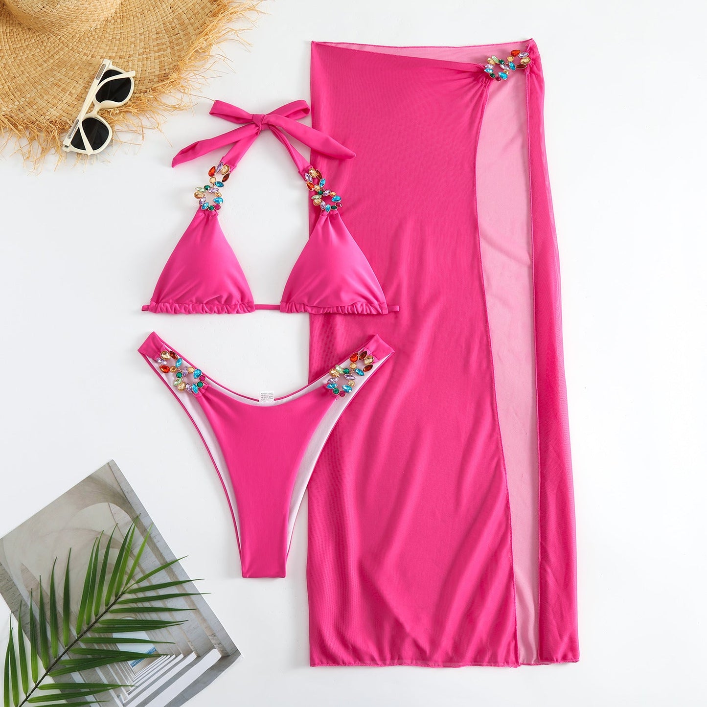 Radiant Mesh Three Piece Bikini Set by Greta 
