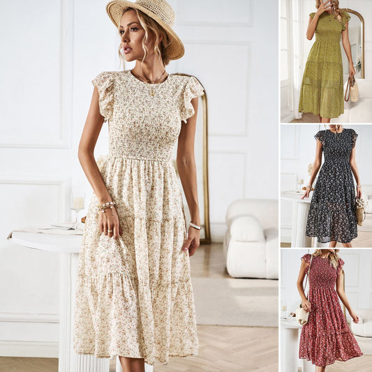 Elegant Floral Greta  Summer Midi Dress