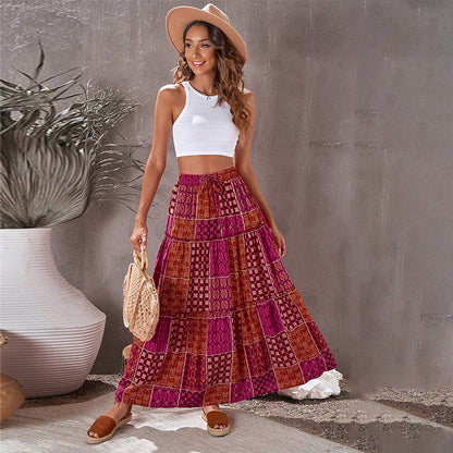 Bohemian Print Greta  Maxi Skirt