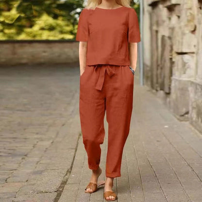 Vintage Linen Set by Greta  - Summer Capri Outfit