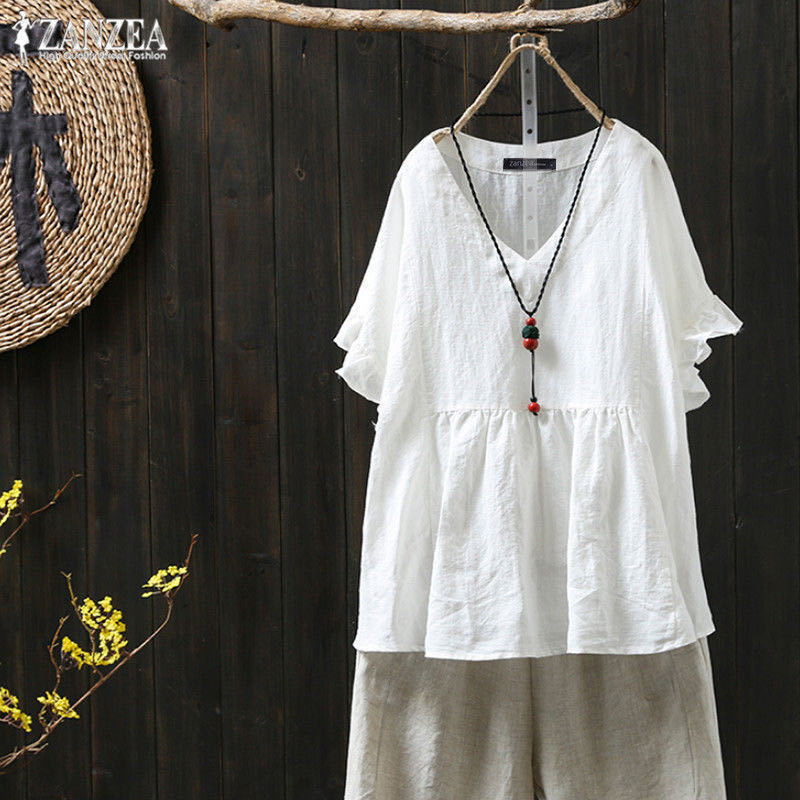 Ruffled Cotton Plus Top Greta  Pinterest-Inspired