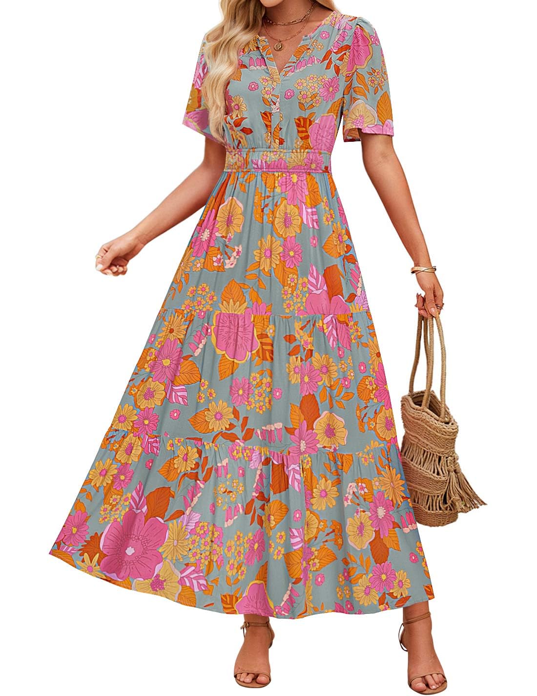 Floral Maxi Dress Greta  Summer Comfort