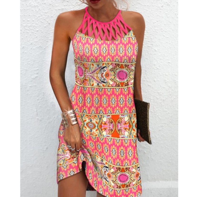 Chic Print Halterneck Dress by Greta 