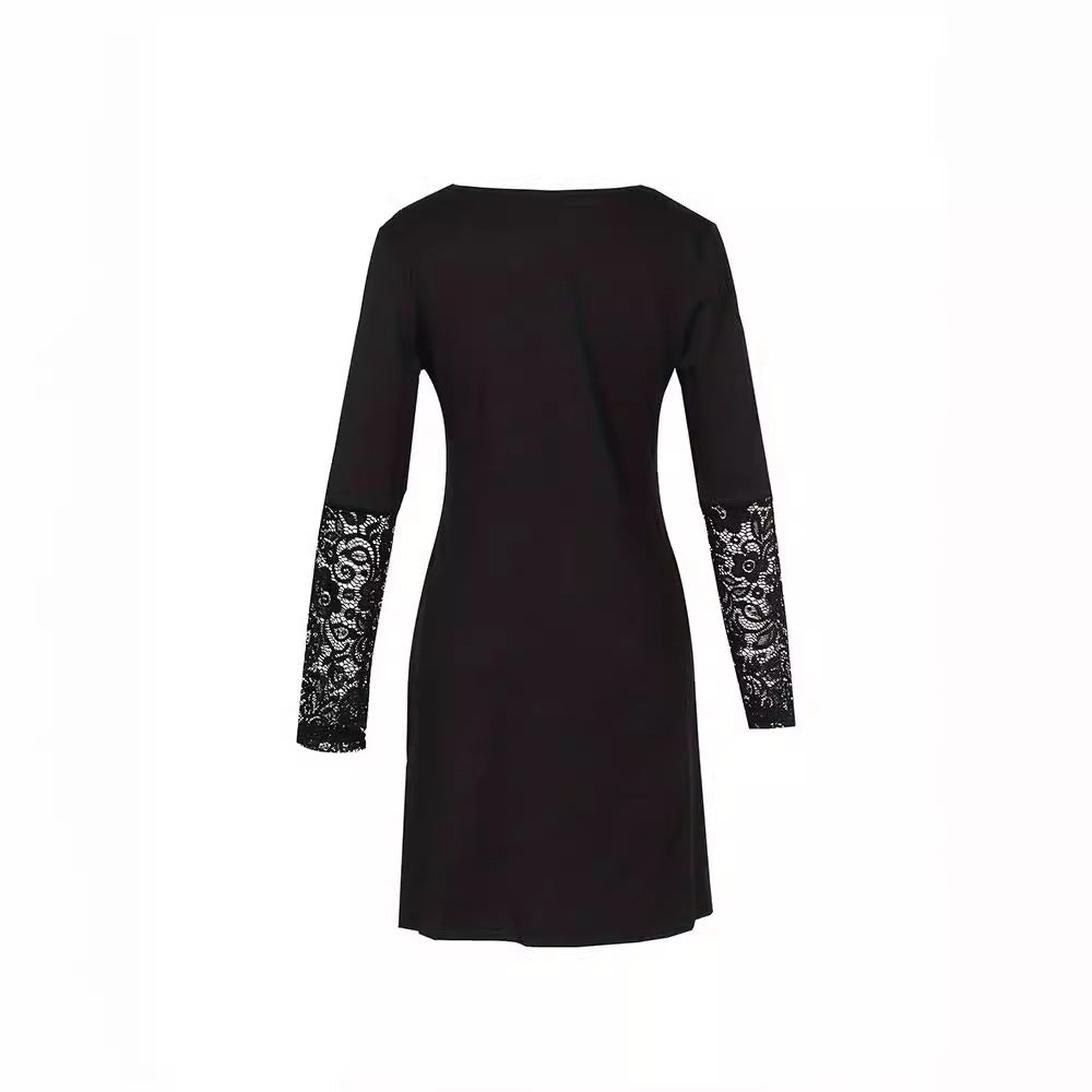Elegant Lace V-Neck Dress by Greta 