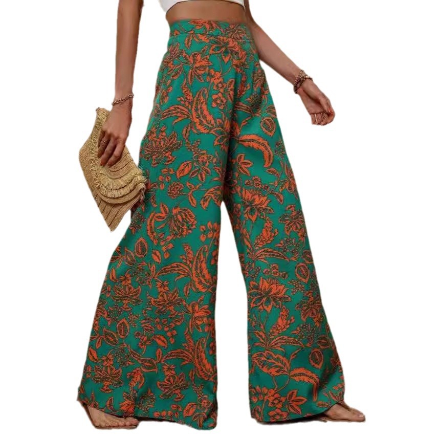 Elegant Floral Wide Leg Pants by Greta 