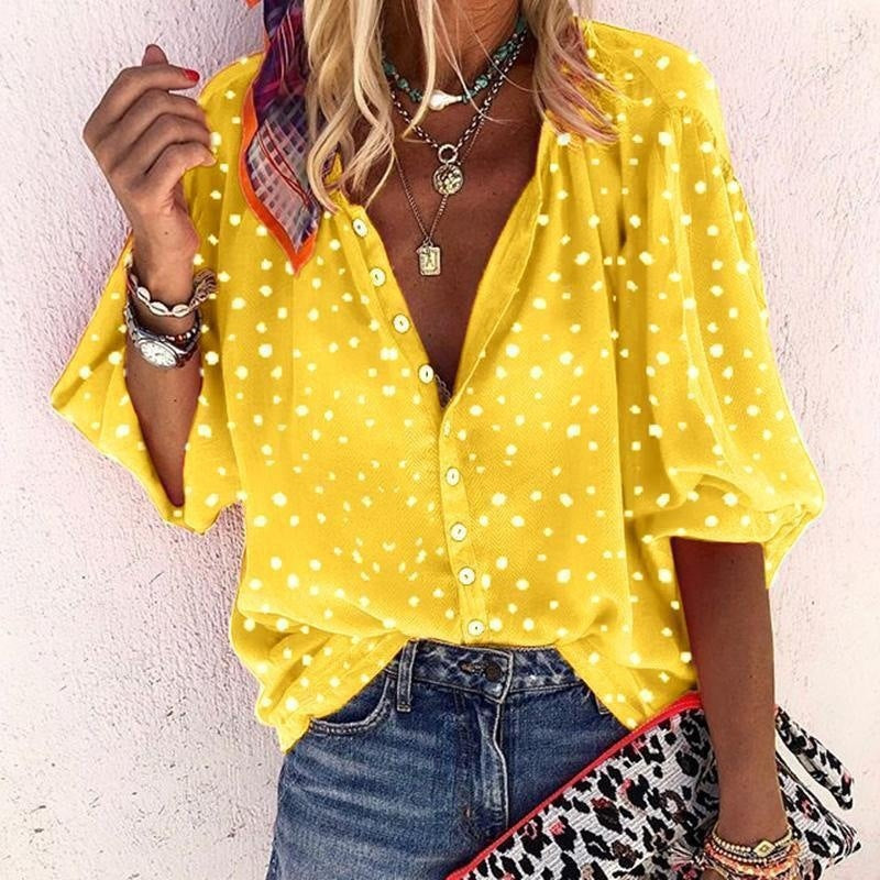 Chic Printed Long Sleeve Blouse by Greta 
