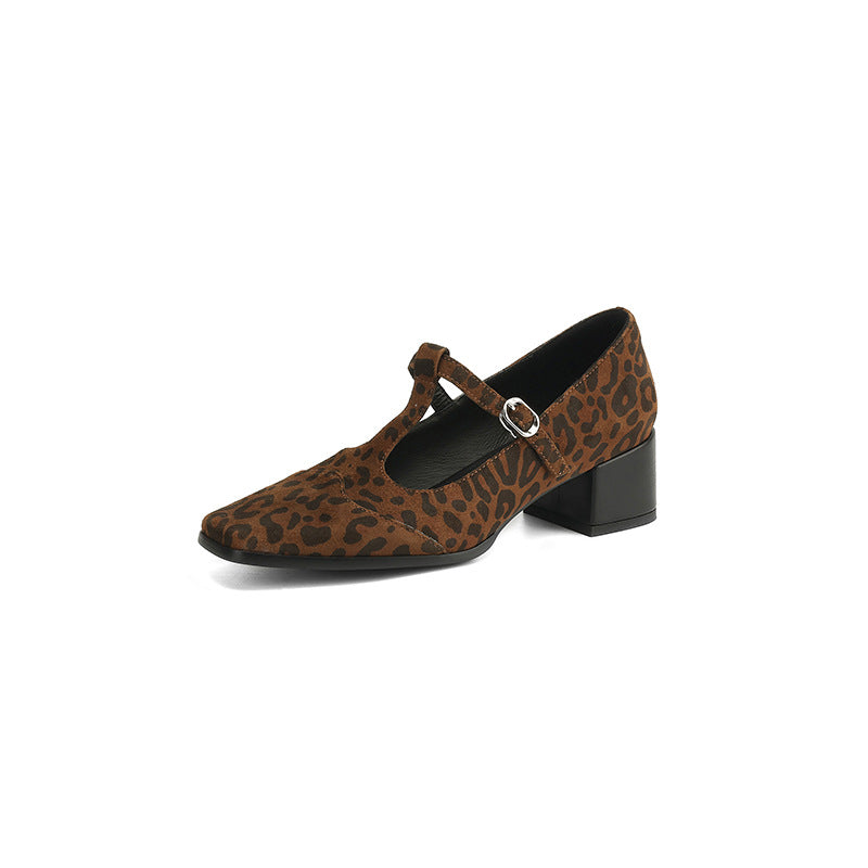 Vintage Leopard Chunky Pumps by Greta 