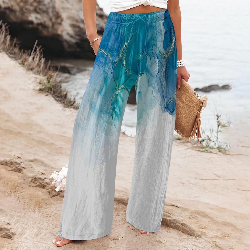 Boho Botanical Greta  Women's Wide-Leg Pants