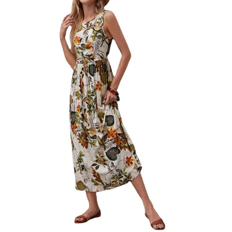 Floral A-Line Cotton Dress by Greta 