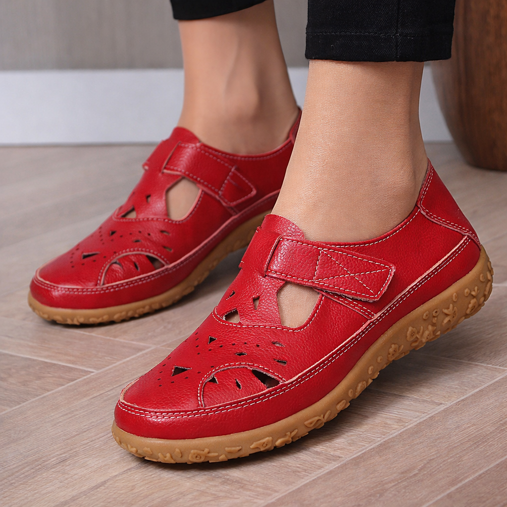 Hollowed Comfort Flat Sandals by Greta 