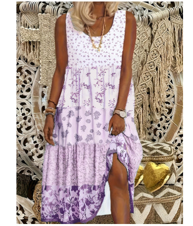 Boho Print Sleeveless Dress by Greta 