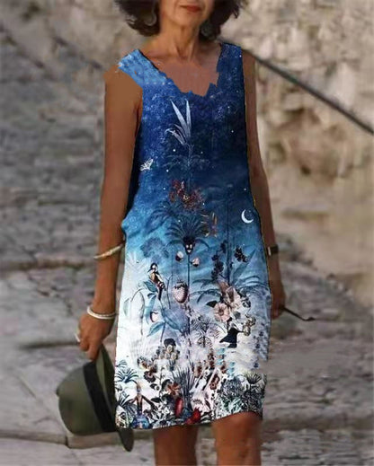 Boho Print V-Neck Dress by Greta 