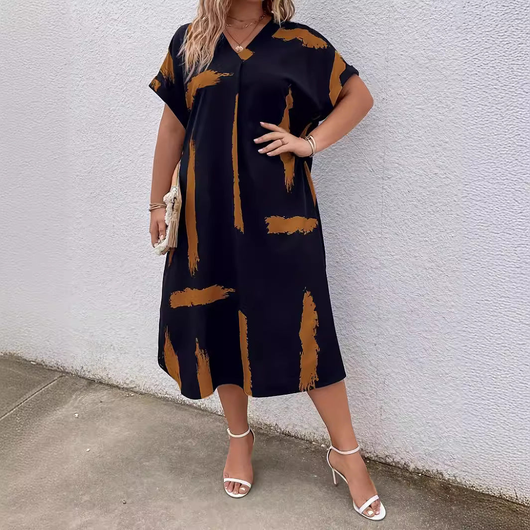 Modern Geometric Greta  Dolman Maxi Dress