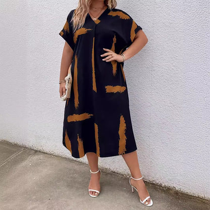 Modern Geometric Greta  Dolman Maxi Dress