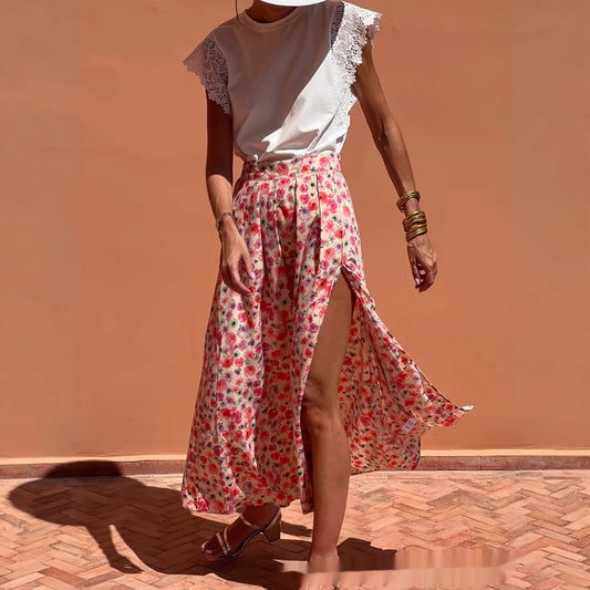 Elegant Floral Greta  Everyday Maxi Skirt