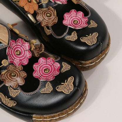 Boho Floral Greta  Round Toe Sandals