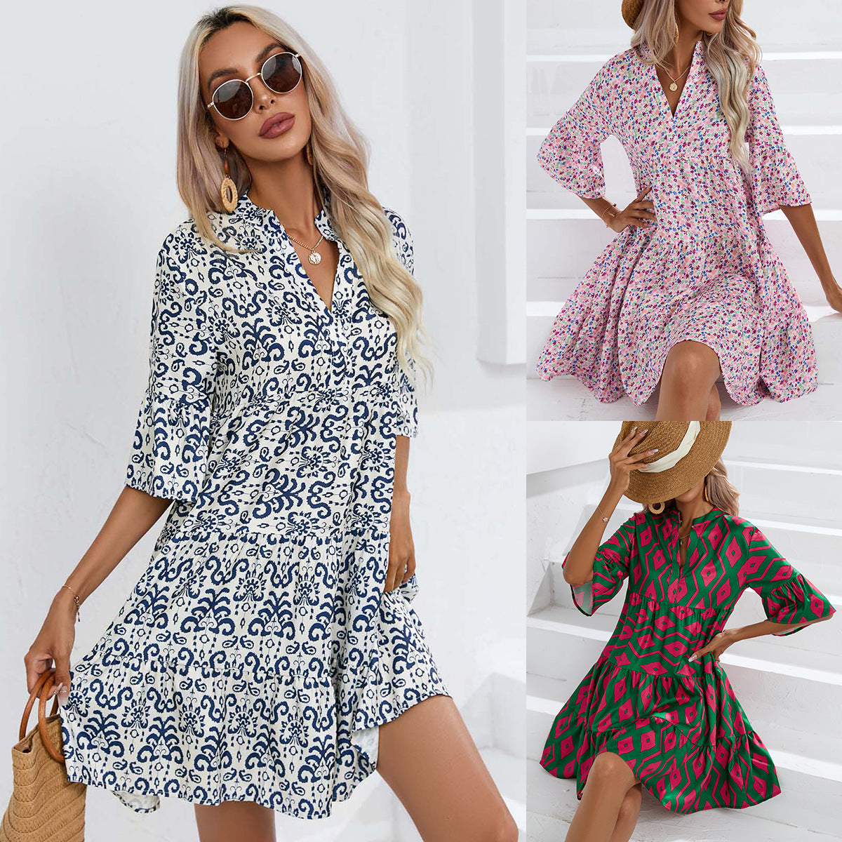 Boho V-Neck Summer Dress by Greta 