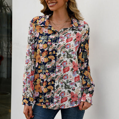 Colorblock Floral Greta  Everyday Shirt Top