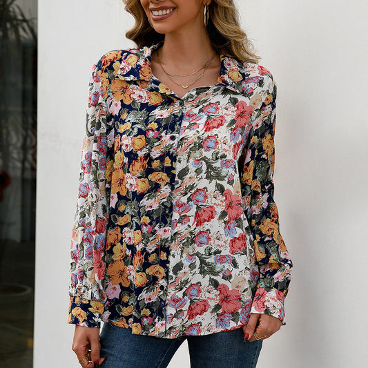 Colorblock Floral Greta  Everyday Shirt Top