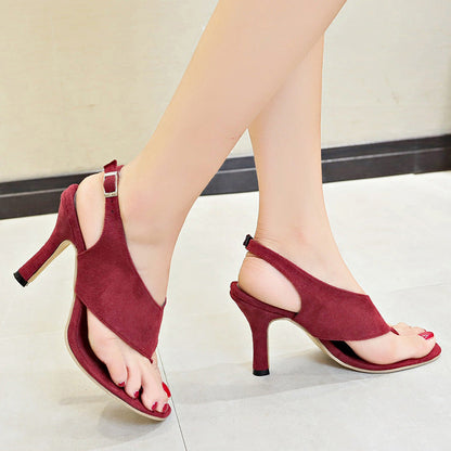 Chic Suede High Heel Sandals by Greta 