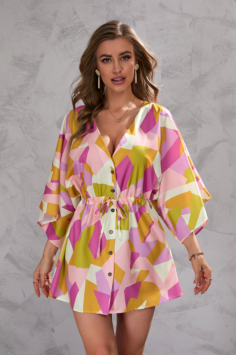 Leaf Print Summer Dress by Greta 