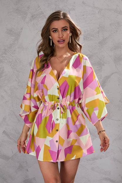 Leaf Print Summer Dress by Greta 