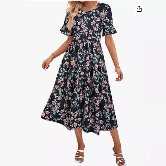 Floral Midi Greta  Summer Dress