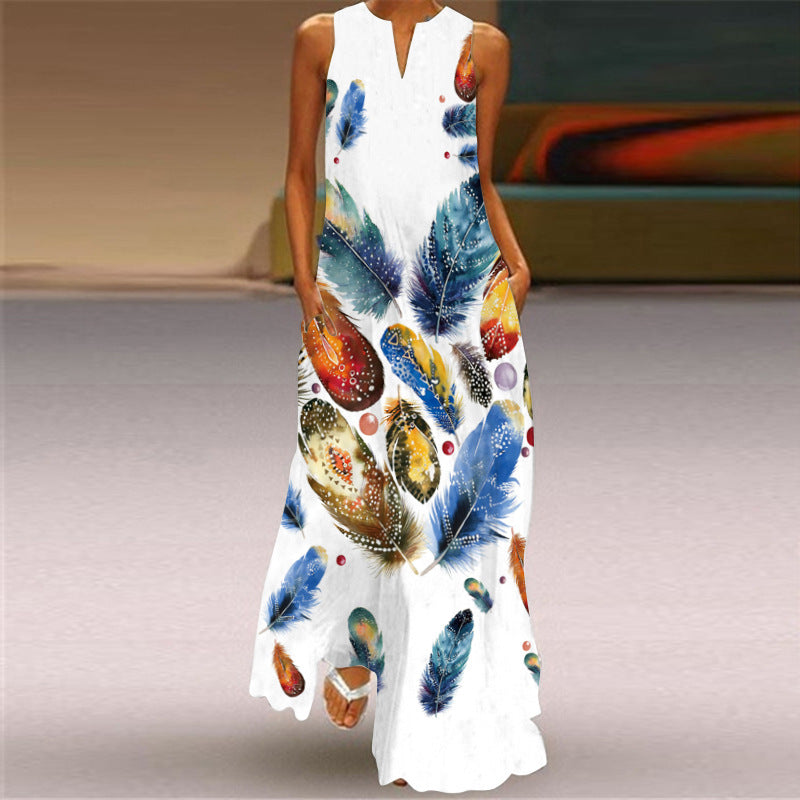 Floral Print Greta  Sleeveless Maxi Dress