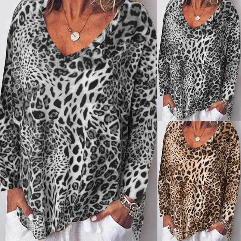 Leopard Print V-Neck Top by Greta 