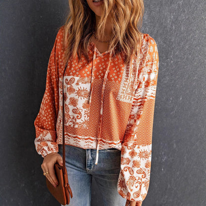 Boho Print Greta  Long Sleeve Blouse