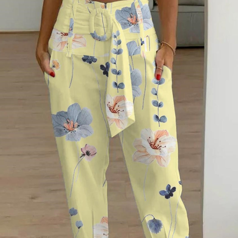 Floral Linen Cropped Pants Greta  Women’s