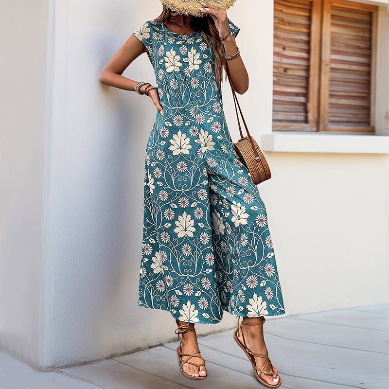 Floral Wide Leg Jumpsuit by Greta 