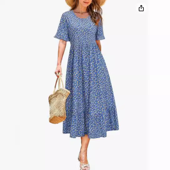 Floral Midi Greta  Summer Dress