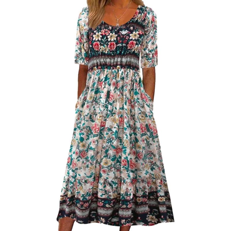 Bohemian Floral Maxi Dress by Greta 