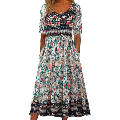 Bohemian Floral Maxi Dress by Greta 