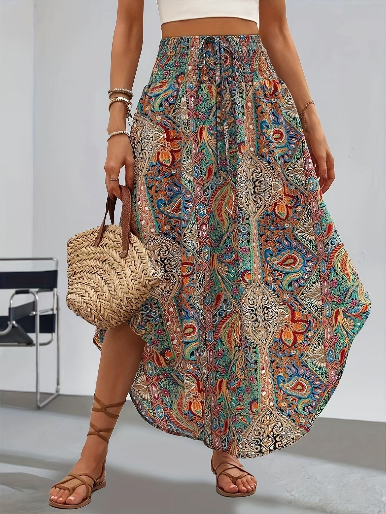 Boho Floral Greta  A-Line Skirt