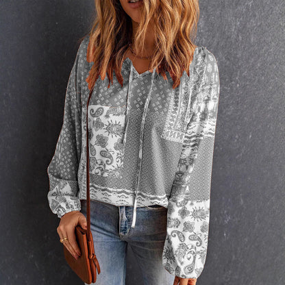 Boho Print Greta  Long Sleeve Blouse
