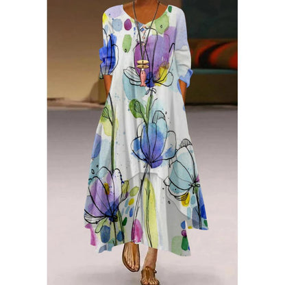 Artistic Floral Swing Dress by Greta 
