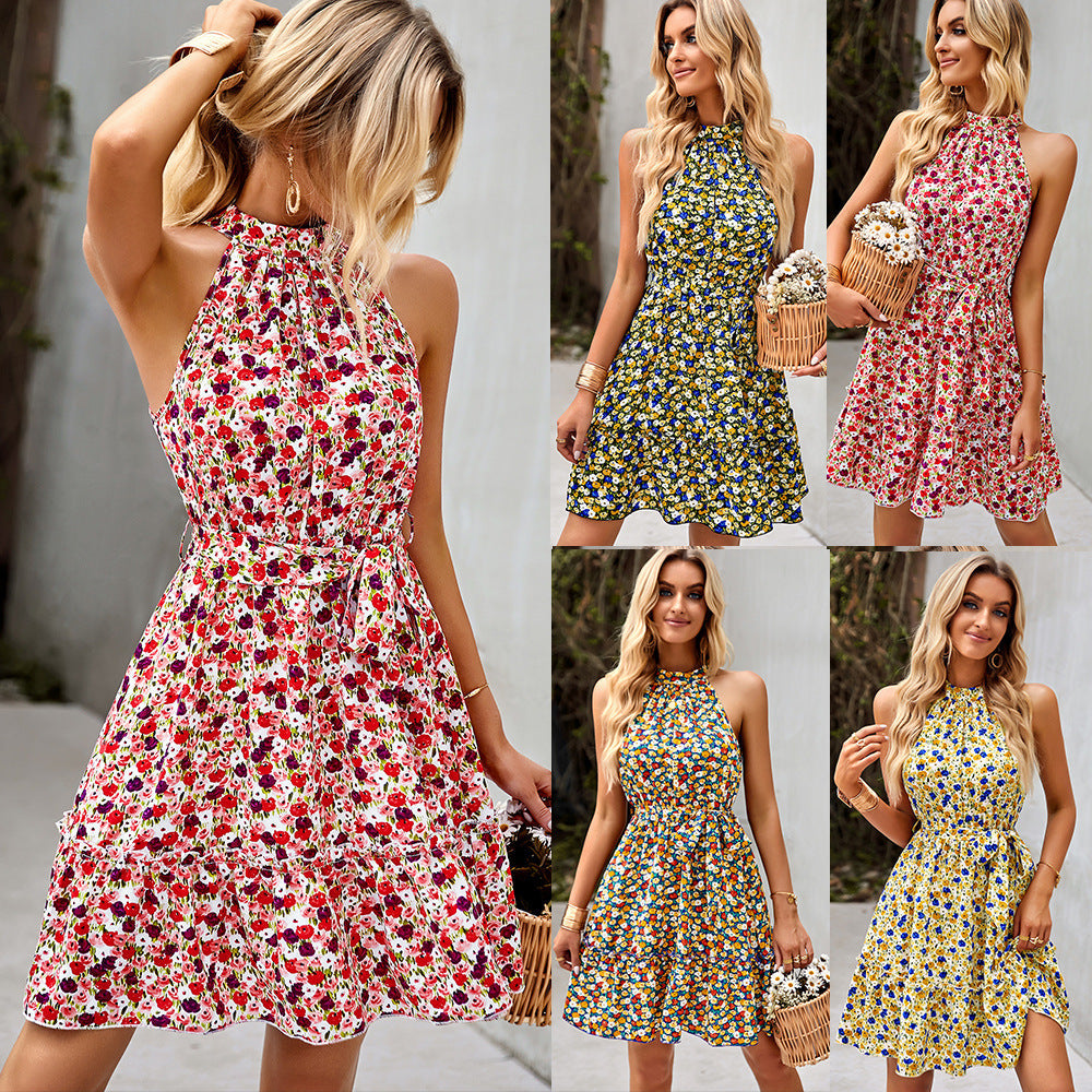 Bohemian Print Greta  Sleeveless Waist Dress