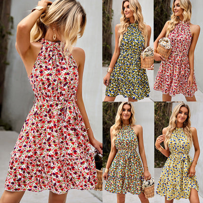 Bohemian Print Greta  Sleeveless Waist Dress